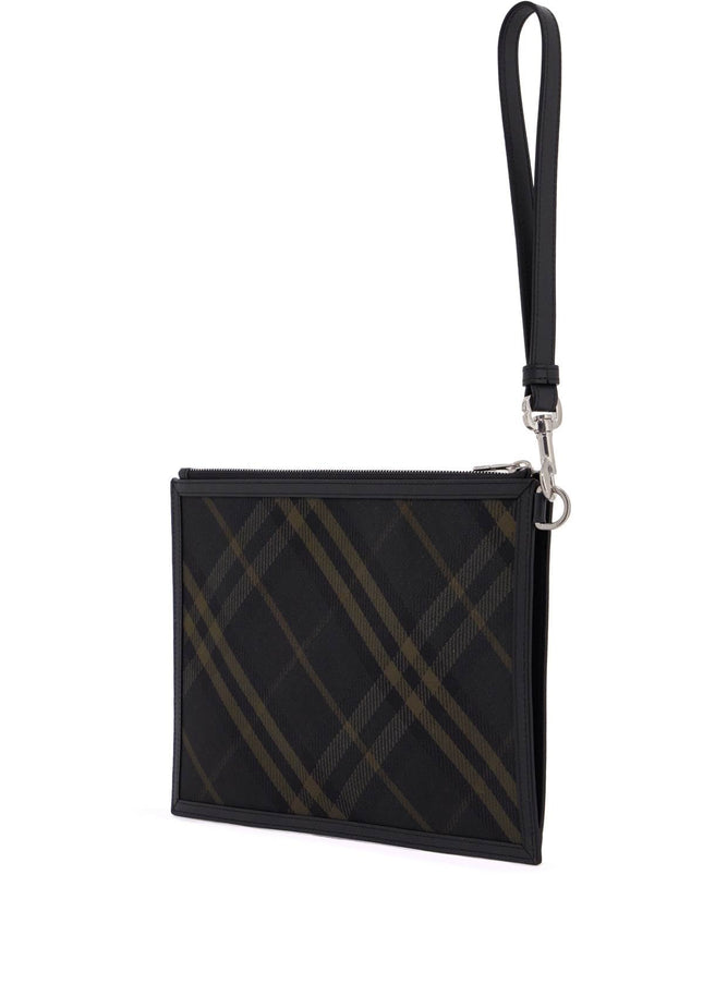 Burberry ered\n\ncheckered coated canvas pouch bag