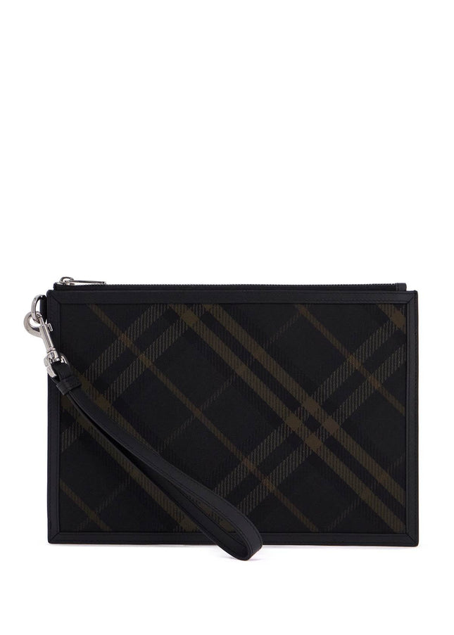 Burberry ered\n\ncheckered coated canvas pouch bag