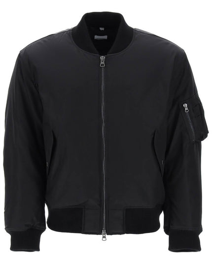 Burberry 'graves' padded bomber jacket with back emblem embroidery