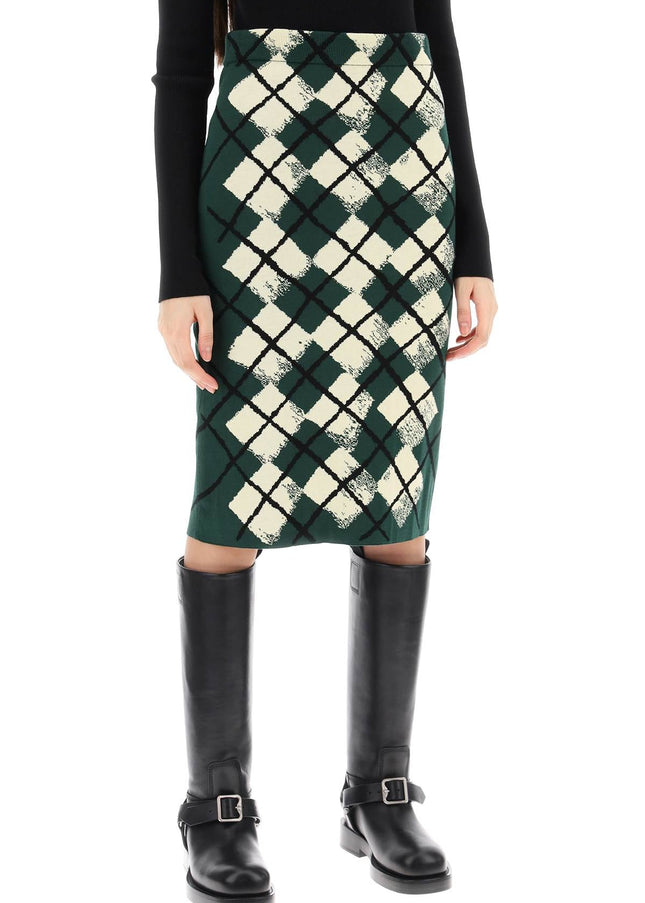 Burberry "knitted diamond pattern midi skirt