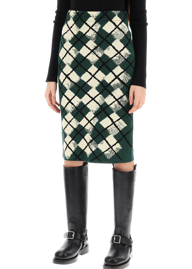 Burberry "knitted diamond pattern midi skirt