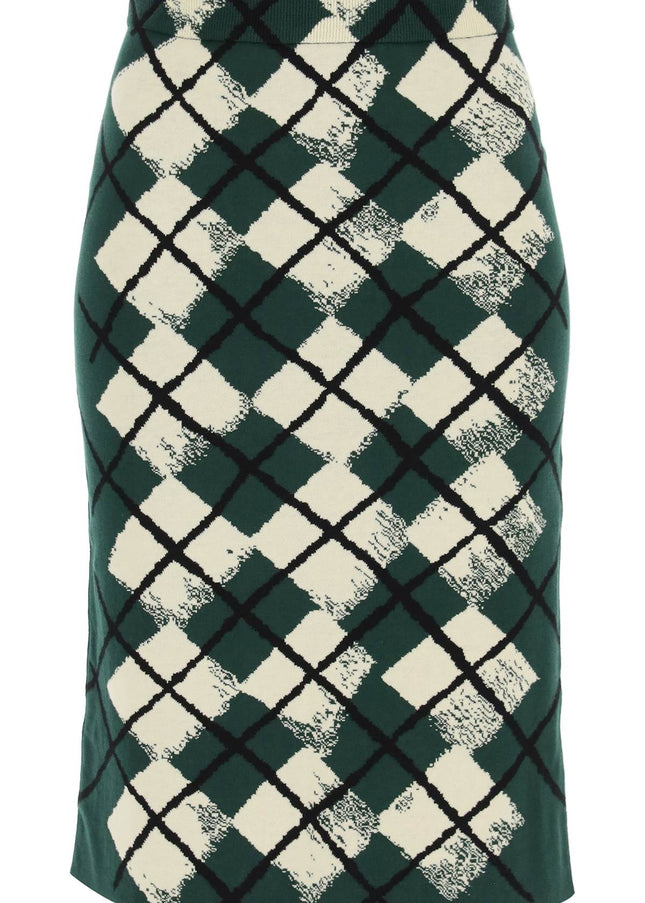 Burberry "knitted diamond pattern midi skirt