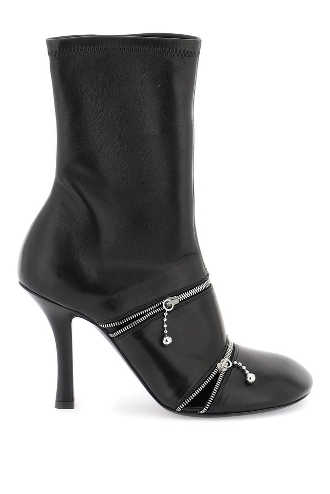 Burberry leather peep ankle boots