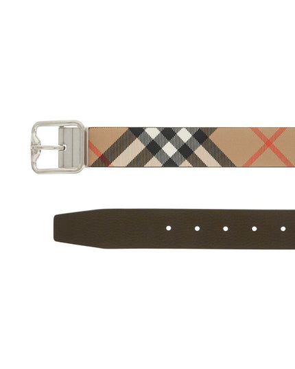 Burberry reversible b buckle check belt