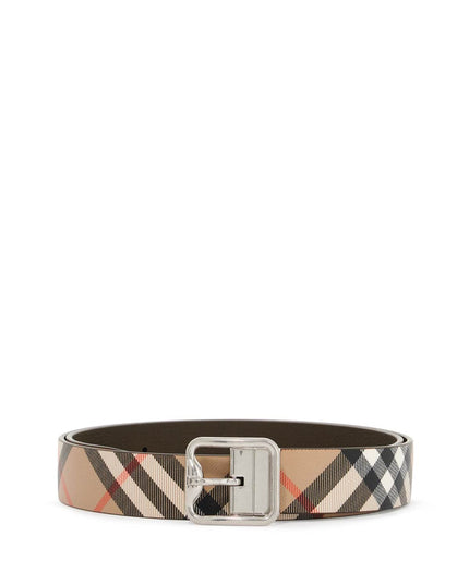 Burberry reversible b buckle check belt