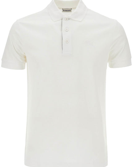 Burberry white cotton polo with embroidered logo