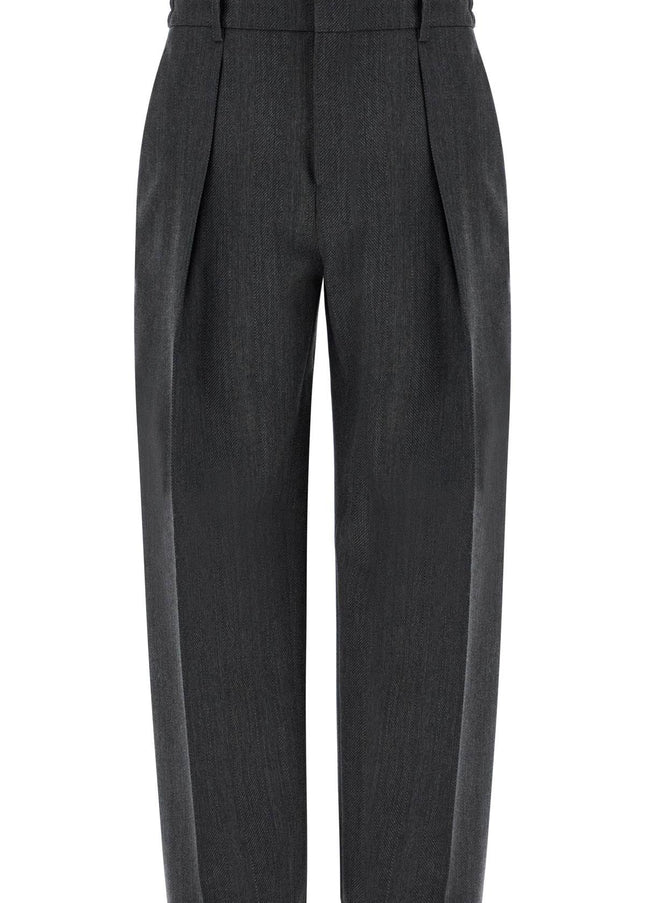 Burberry wide woolen checked trousers