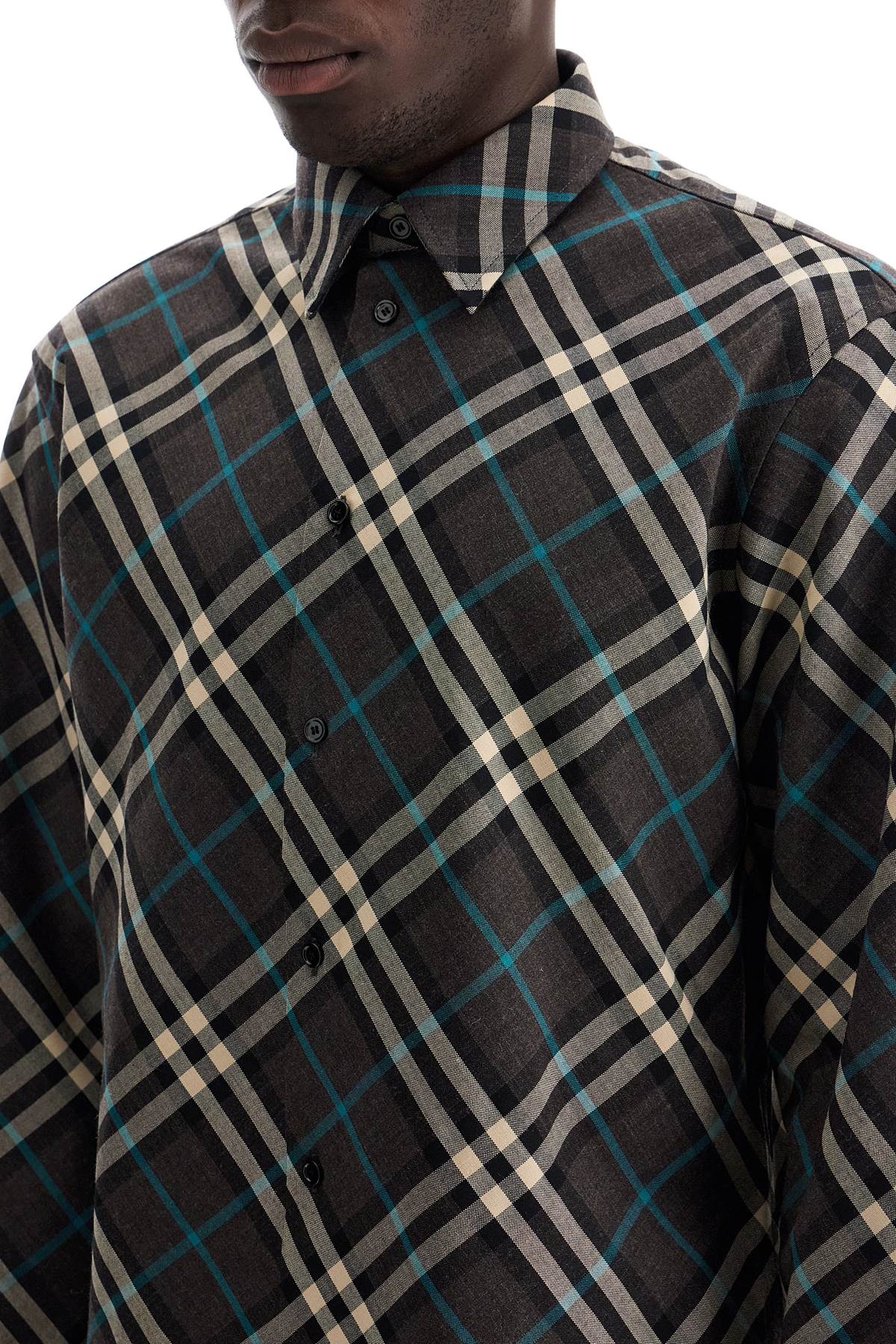 Burberry wool blend shirt with check pattern - Grey