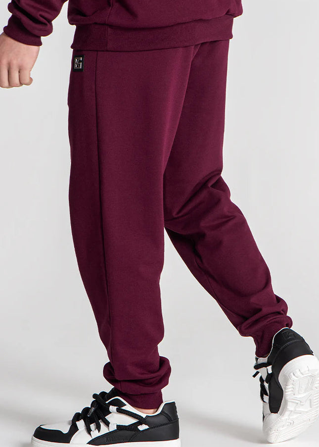 Burgundy Mad Bear Joggers