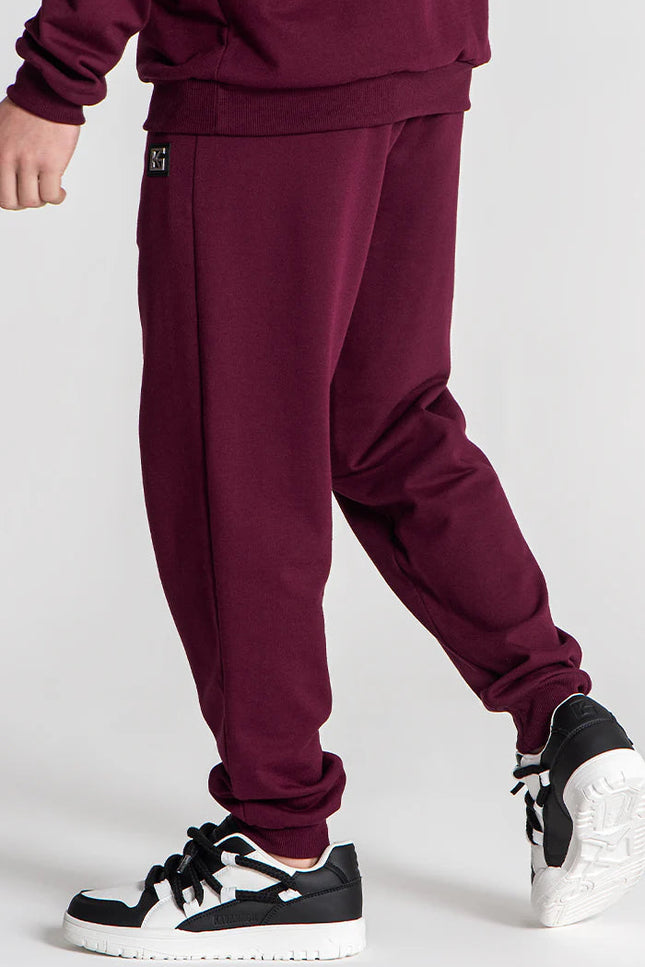 Burgundy Mad Bear Joggers