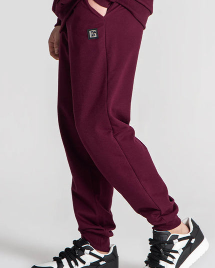 Burgundy Mad Bear Joggers