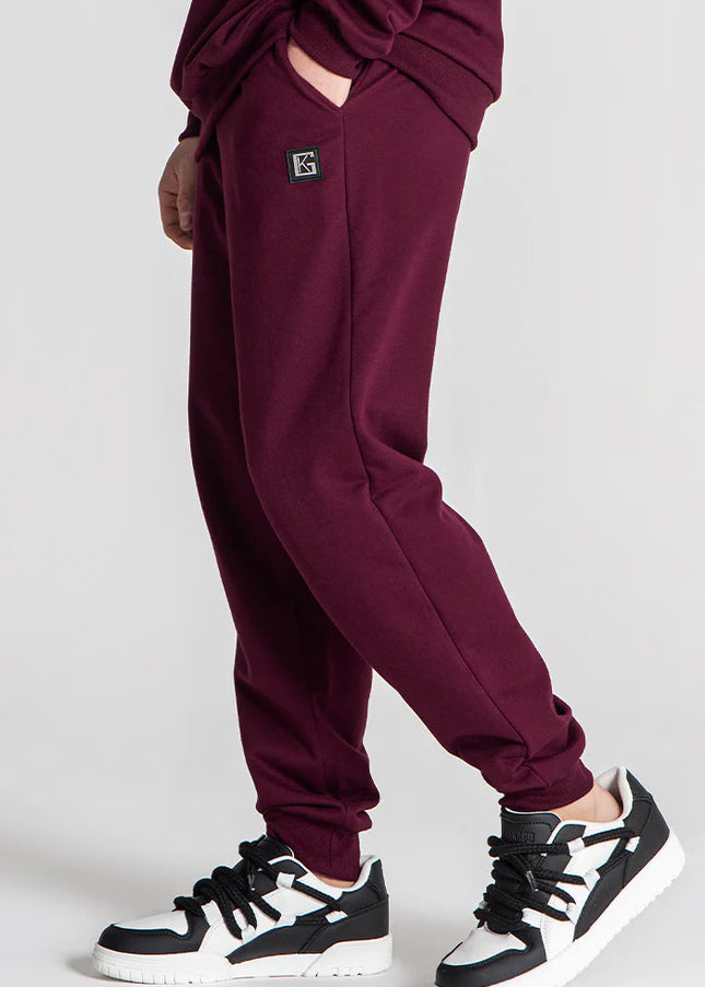 Burgundy Mad Bear Joggers