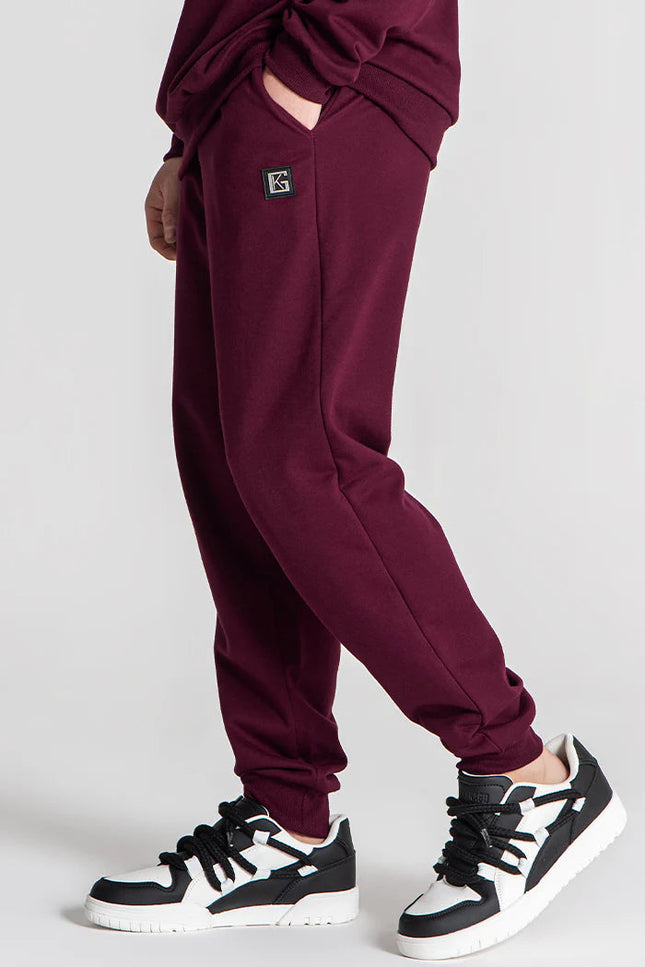 Burgundy Mad Bear Joggers