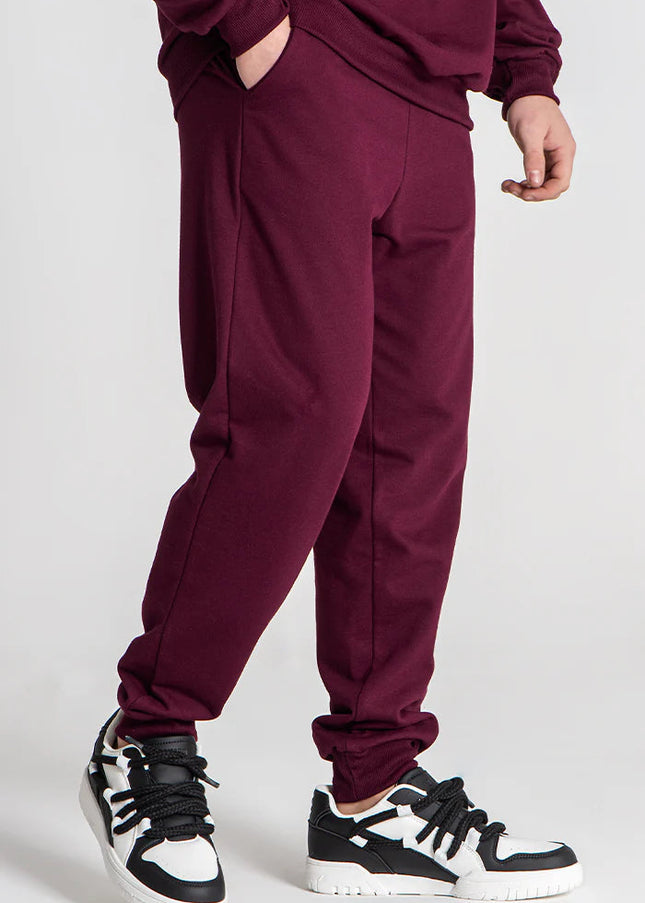 Burgundy Mad Bear Joggers