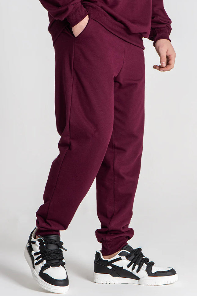 Burgundy Mad Bear Joggers