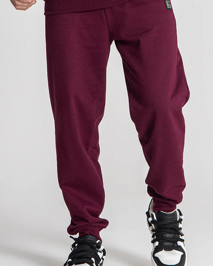 Burgundy Mad Bear Joggers