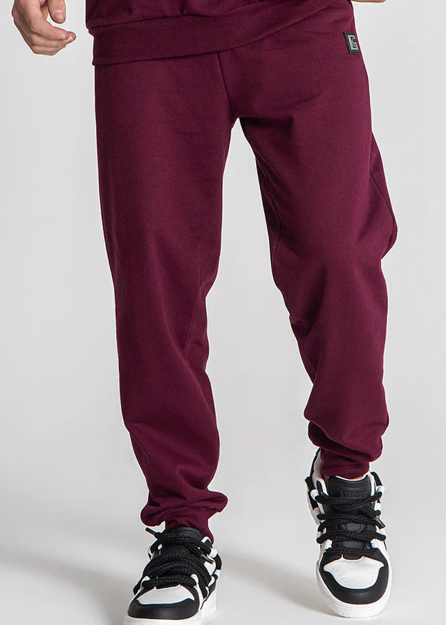 Burgundy Mad Bear Joggers