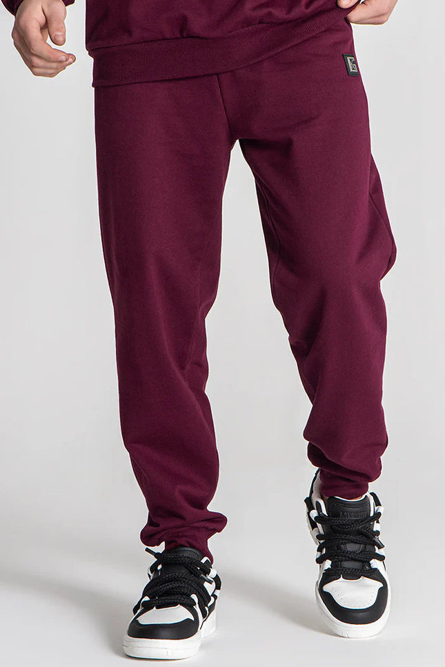 Burgundy Mad Bear Joggers