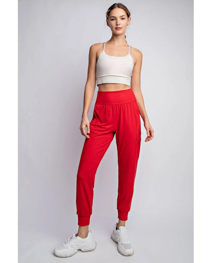 Butter Jogger with Side Pockets True Red