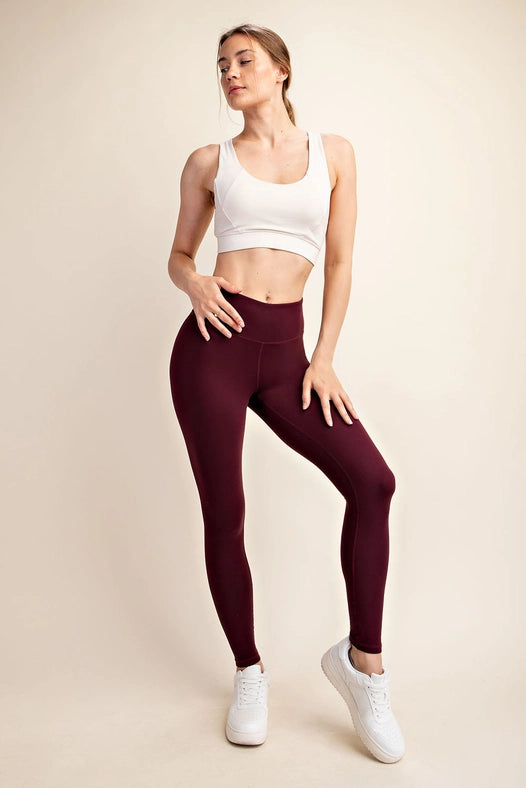 Butter Soft Basic Full Length Leggings Cassis