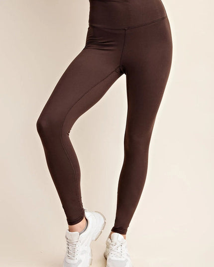 Butter Soft Basic Full Length Leggings Espresso