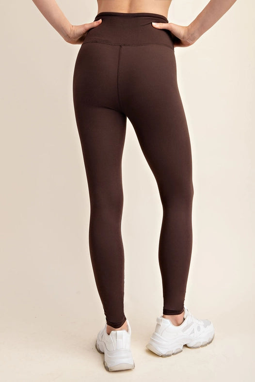 Butter Soft Basic Full Length Leggings Espresso