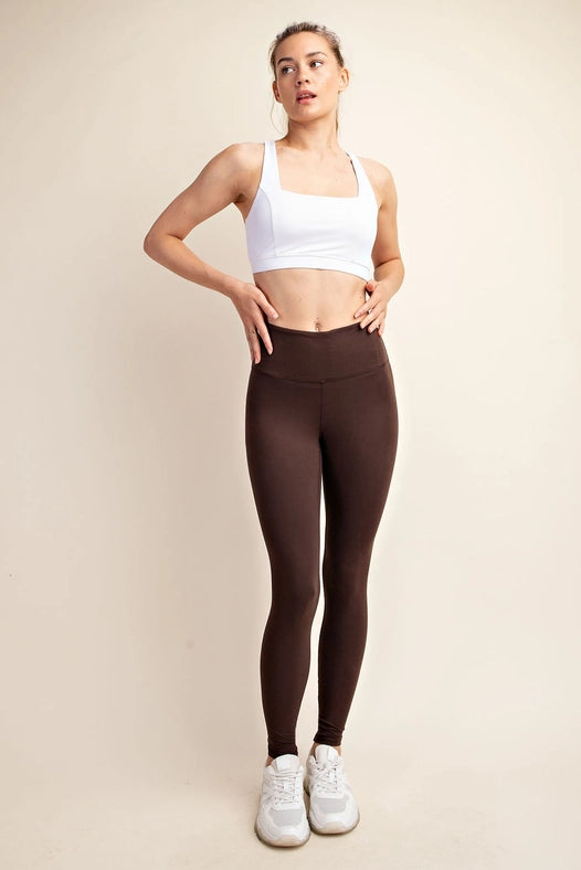 Butter Soft Basic Full Length Leggings Espresso