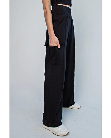 Butter Straight Leg Cargo Pants Black