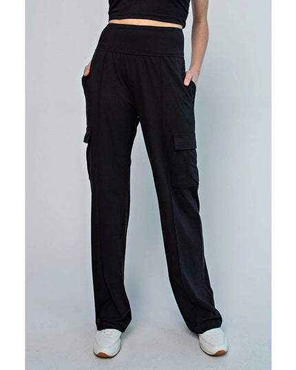 Butter Straight Leg Cargo Pants Black