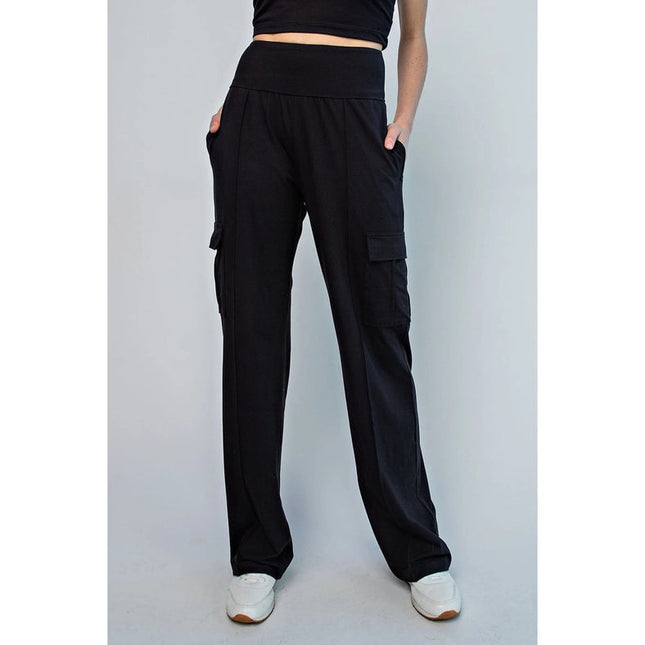 Butter Straight Leg Cargo Pants Black