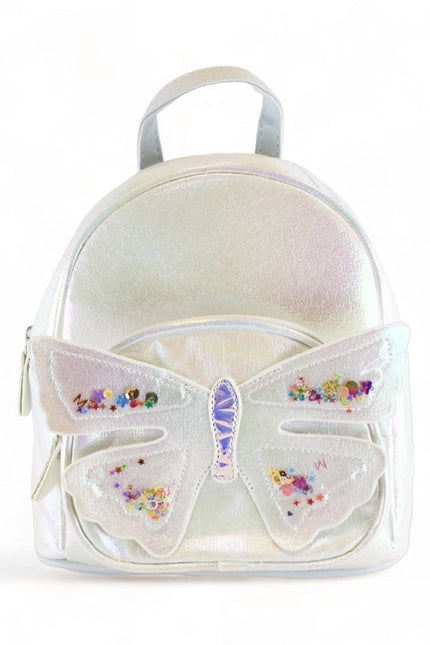 Butterfly Iridescent Backpack White