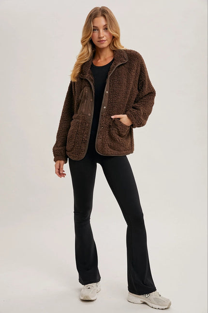 Button Down Fleece Sherpa Jacket COCO