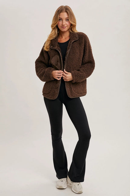 Button Down Fleece Sherpa Jacket COCO