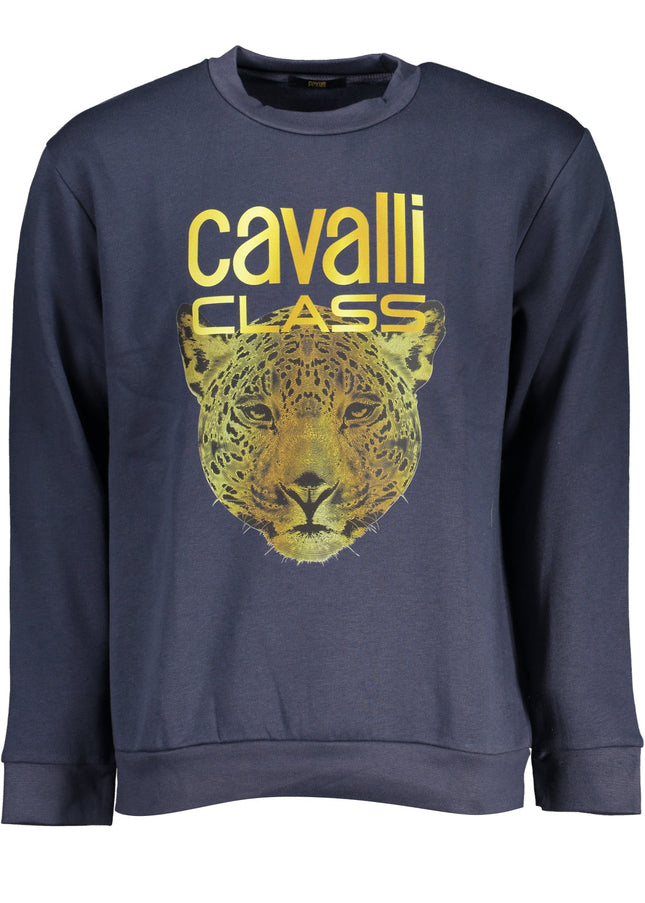 CAVALLI CLASS MEN'S BLUE ZIPLESS SWEATSHIRT-0