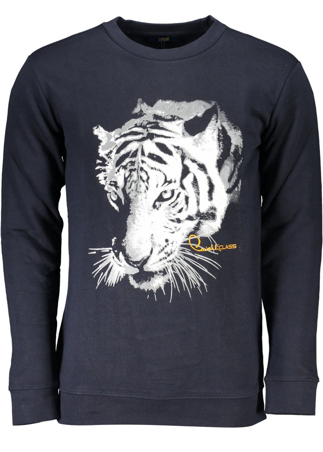 CAVALLI CLASS MEN'S BLUE ZIPLESS SWEATSHIRT-0