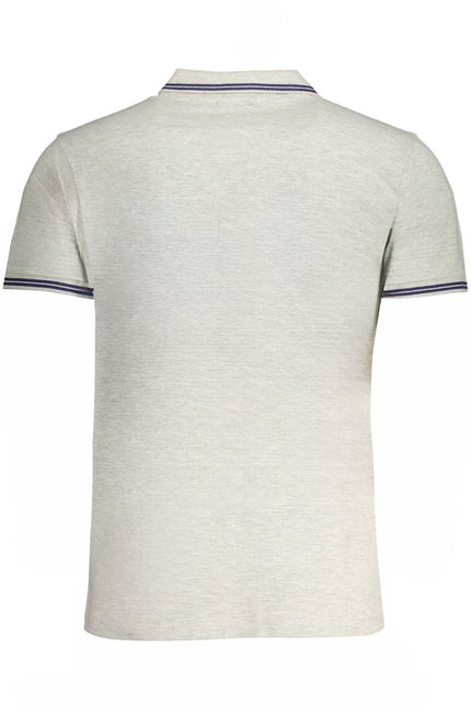 CAVALLI CLASS MEN'S GRAY SHORT SLEEVED POLO SHIRT-1