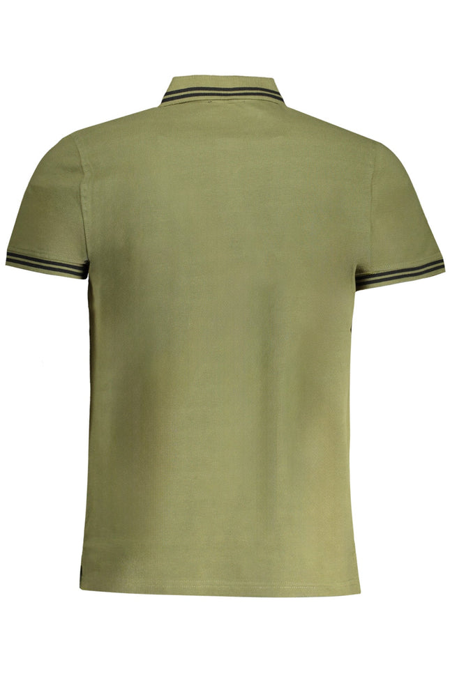 CAVALLI CLASS MEN'S GREEN SHORT SLEEVED POLO SHIRT-1