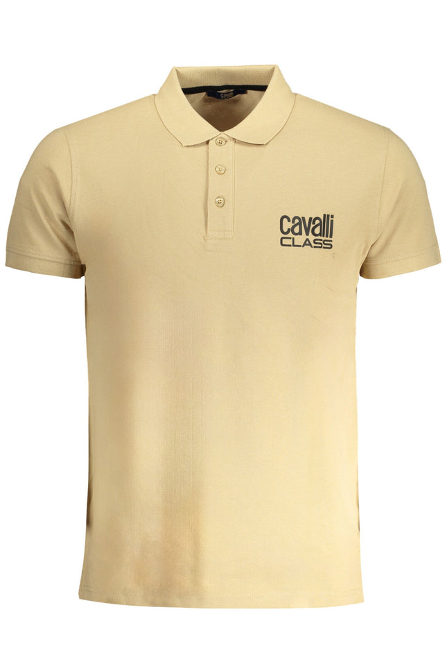 CAVALLI CLASS MEN'S SHORT SLEEVED POLO SHIRT BEIGE-0