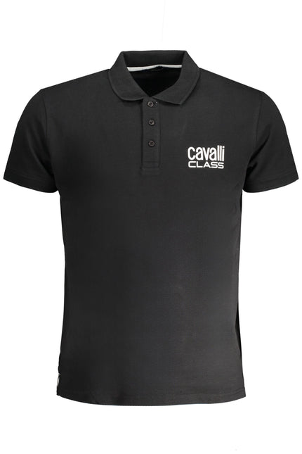 CAVALLI CLASS MEN'S SHORT SLEEVED POLO SHIRT BLACK-0