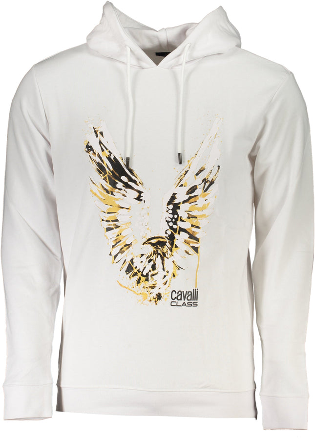 CAVALLI CLASS MEN'S WHITE ZIPLESS SWEATSHIRT-0