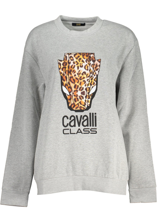 CAVALLI CLASS WOMEN'S GRAY ZIPLESS SWEATSHIRT-0