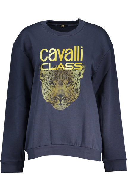 CAVALLI CLASS WOMEN'S ZIPLESS SWEATSHIRT BLUE-Felpe-CAVALLI CLASS-Urbanheer