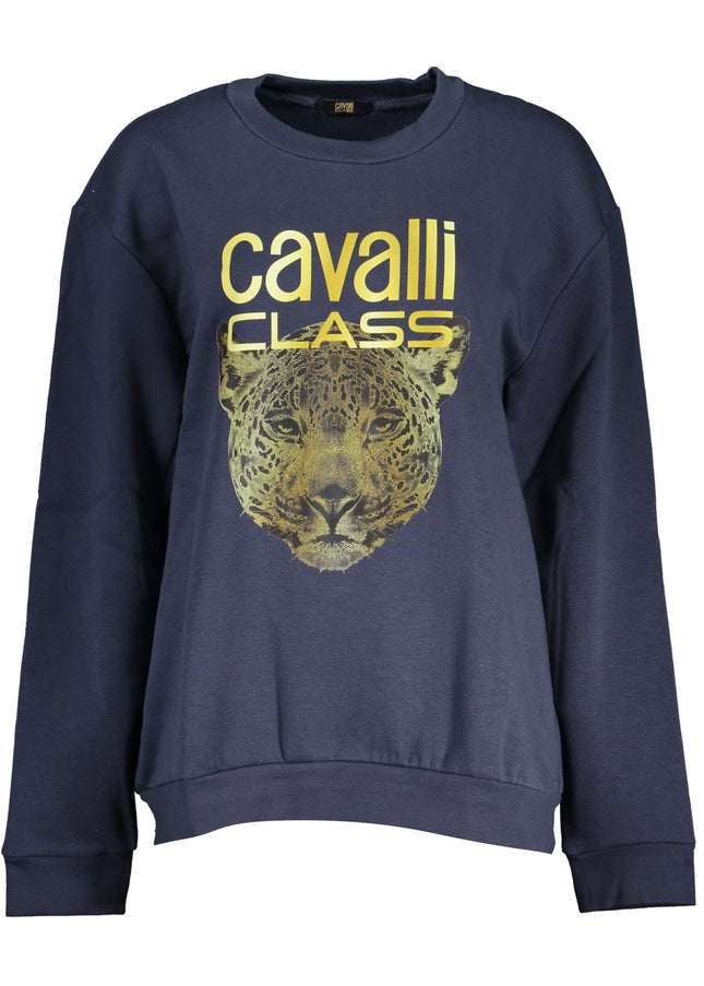 CAVALLI CLASS WOMEN'S ZIPLESS SWEATSHIRT BLUE-Felpe-CAVALLI CLASS-Urbanheer