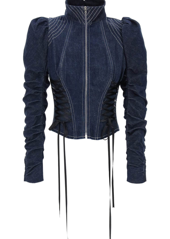 Dilara Findikoglu denim jacket with corset detailing