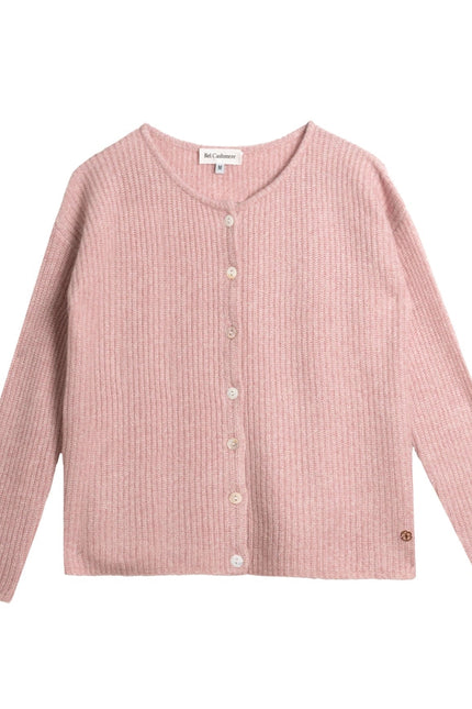 Camille Cashmere and Silk Cardigan Jaspe Pink