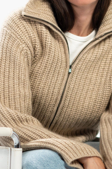 Cardigan Nicole Beige in Cashmere