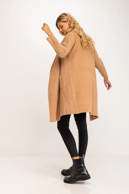 Cardigan-Style Cardigan With Pockets Camel