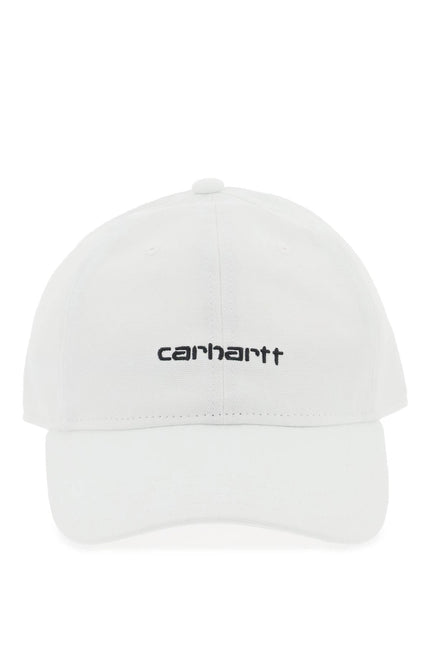 Carhartt wip canvas script baseball cap-men > accessories > scarves hats & gloves > hats-Carhartt Wip-os-White-Urbanheer