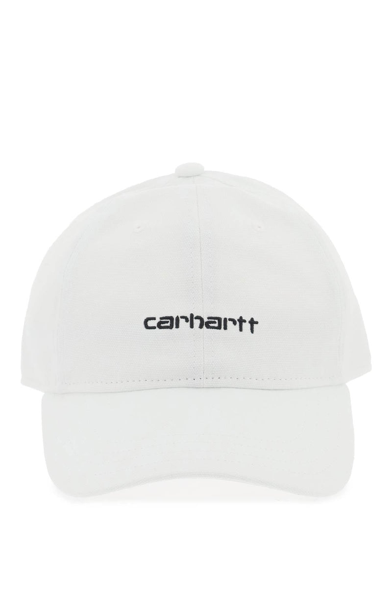 Carhartt wip canvas script baseball cap-men > accessories > scarves hats & gloves > hats-Carhartt Wip-os-White-Urbanheer