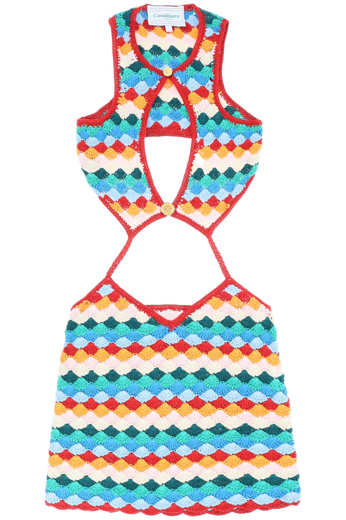 Casablanca 'rainbow shell' mini crochet dress